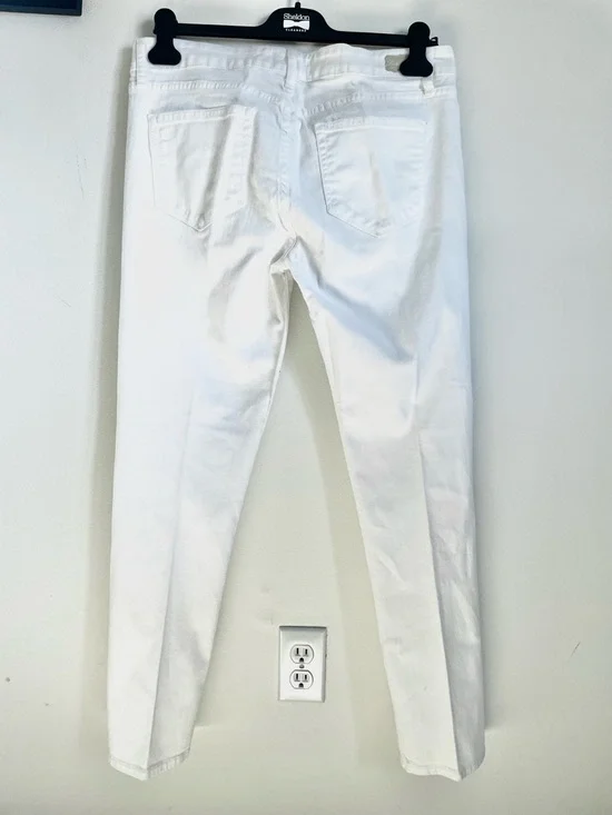 PAIGE Skyline Peg Skinny Jeans Optic White Size 31 Mid Rise Ankle EUC - Picture 4 of 9